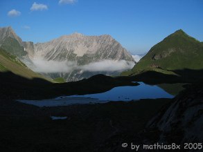 Blick von der Seescharte zur Memminger Huette