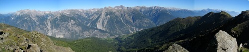 Blick vom Venetberg zurck auf die Lechtaler Alpen